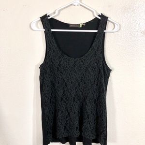 Lacy Black Tank